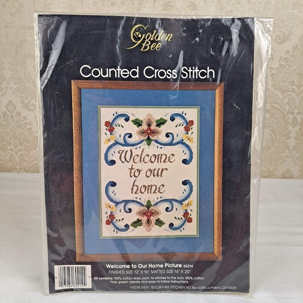 Golden Bee Welcome To Our Home #60214 Counted Cross Stitch Kit NWT